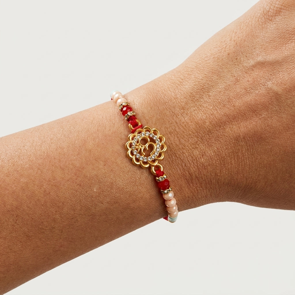 Divine Om Rakhi with Pearls & CZ