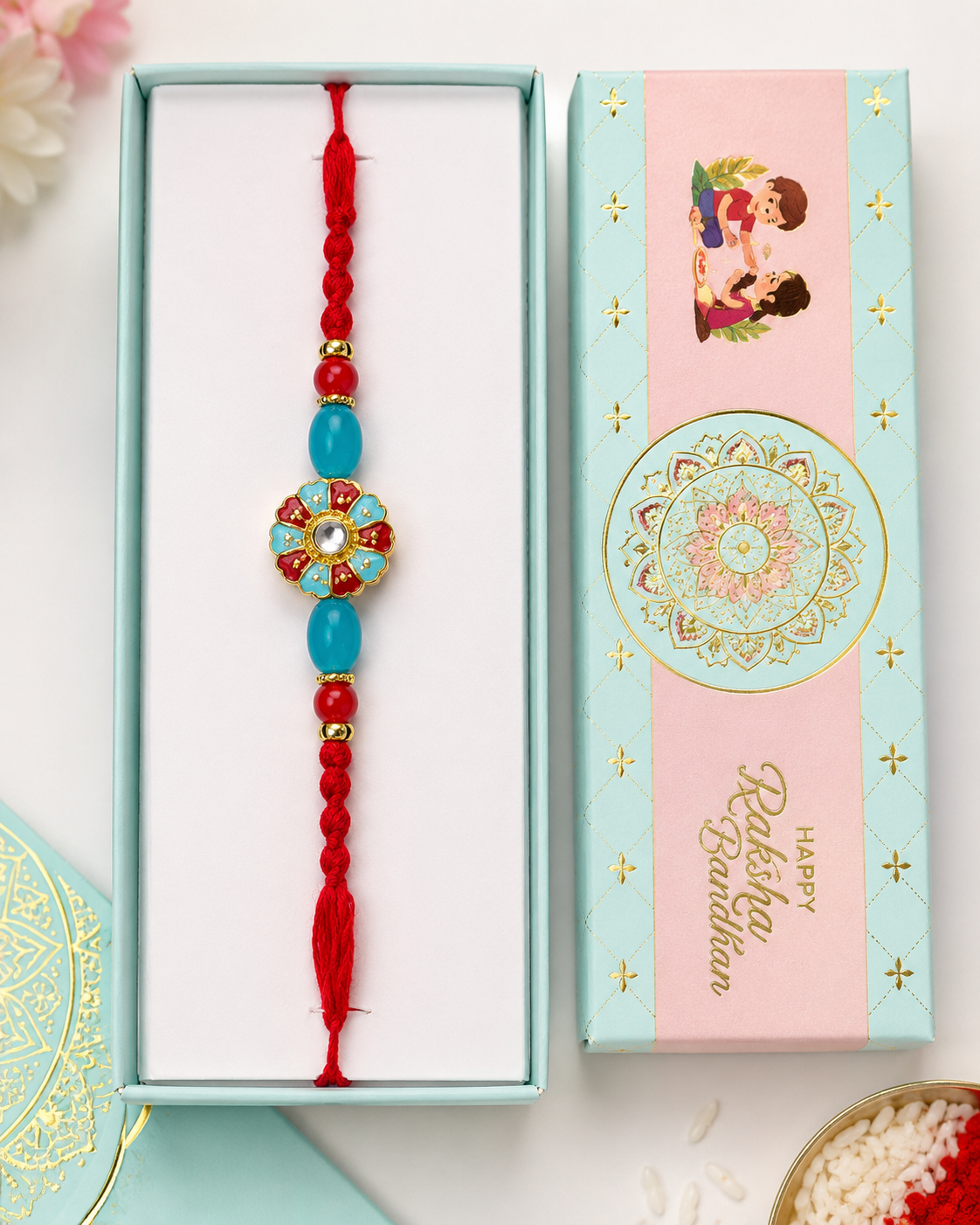 Kundan Rakhi – Handcrafted Designer Rakhi for Brother | Limited Edition