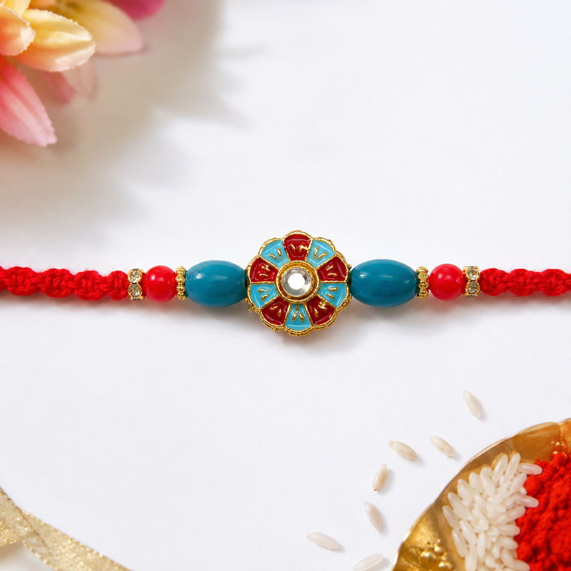 Kundan Rakhi – Handcrafted Designer Rakhi for Brother | Limited Edition